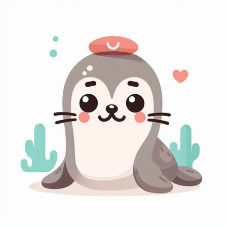 Cute cartoon penguin. Vector illustration in a flat style.のイラスト素材