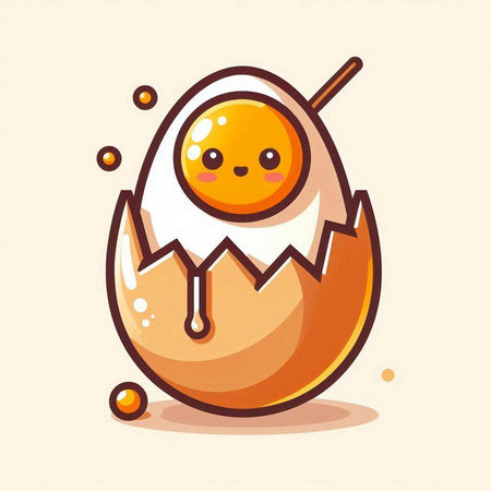 Cute cartoon egg character. Vector illustration isolated on white background.のイラスト素材