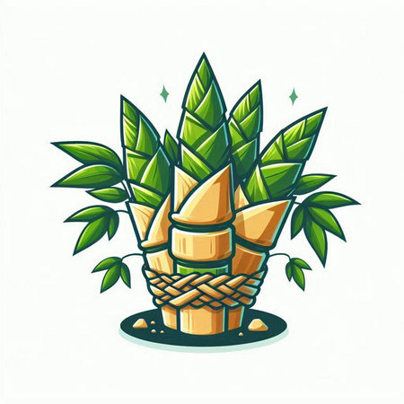 Bamboo vector illustration. Isolated on white background. Bamboo icon.のイラスト素材