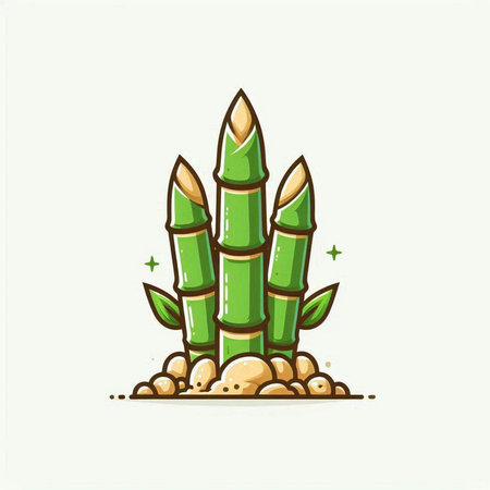 Bamboo icon. Vector illustration. Isolated on white background.のイラスト素材