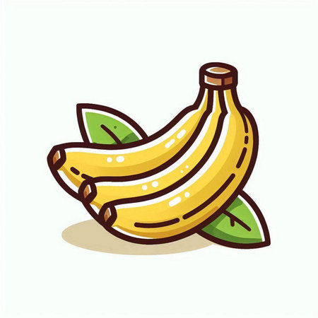 Banana fruit icon. Vector illustration of a bunch of bananas.のイラスト素材