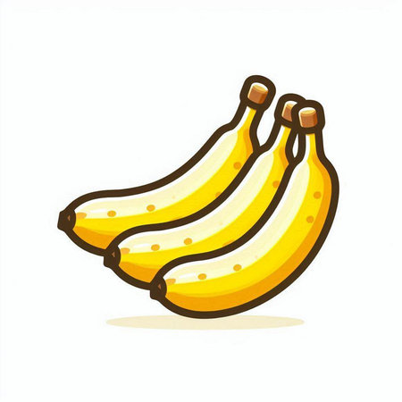 Bunch of bananas isolated on a white background. Vector illustration.のイラスト素材
