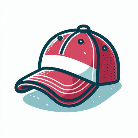 Baseball cap isolated on white background. Vector illustration in cartoon style.のイラスト素材