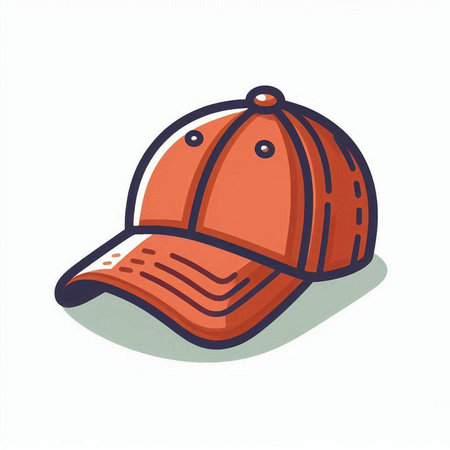 Baseball cap on white background. Vector illustration in cartoon style.のイラスト素材