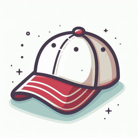 Baseball cap on white background. Vector illustration in cartoon style.のイラスト素材