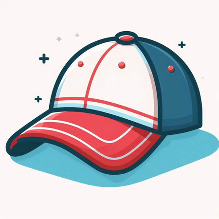 Baseball cap in flat style. Vector illustration on white background.のイラスト素材