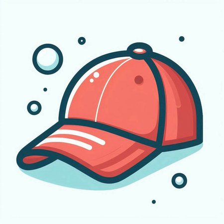 Baseball cap on white background. Vector illustration in cartoon style.のイラスト素材