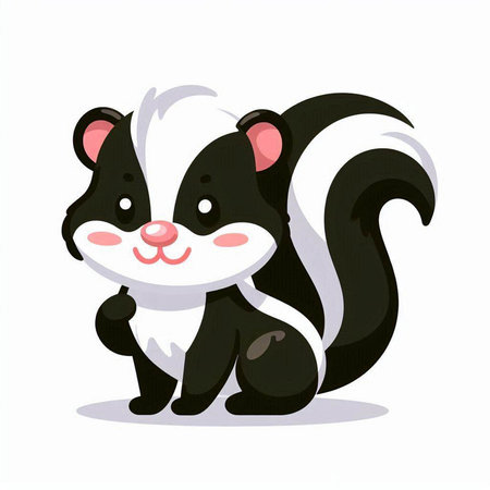 Cute skunk. Vector illustration of a cartoon skunk.のイラスト素材