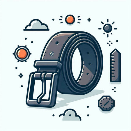 Vector illustration of a belt with a buckle on a white background.のイラスト素材