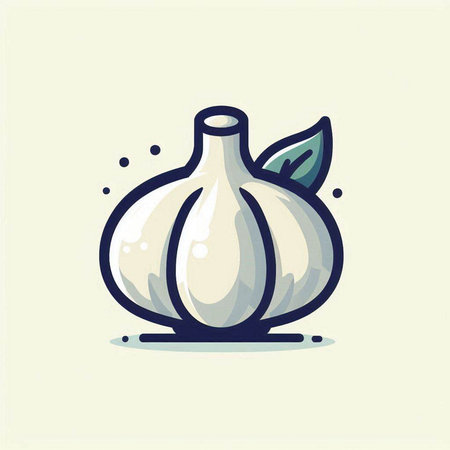 Garlic vector illustration. Hand drawn doodle vegetable icon.のイラスト素材