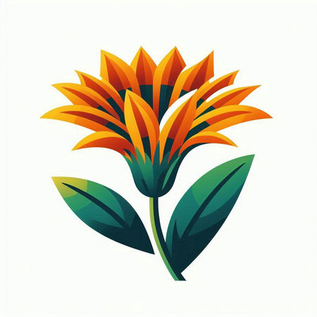colorful flower on white background, vector art illustration eps10のイラスト素材