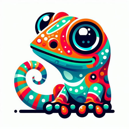 Cute colorful frog isolated on a white background. Vector illustration.のイラスト素材