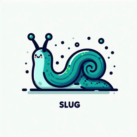 Sleeping Snail. Cute cartoon character. Vector illustration.のイラスト素材