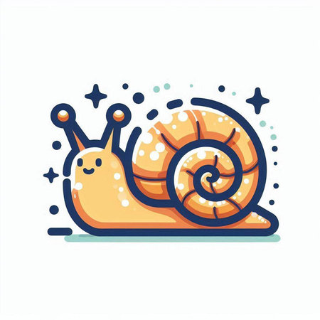 Snail icon. Isolated vector illustration on white background. Outline style.のイラスト素材