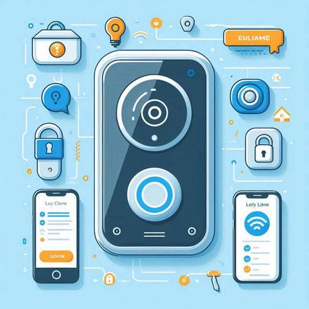 Smartphone security system concept. Vector illustration in flat design style.のイラスト素材