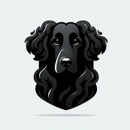 Black dog head on white background. Vector illustration for your design.のイラスト素材