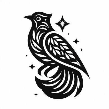 Owl and stars on a white background. Vector illustration. Tattoo.のイラスト素材
