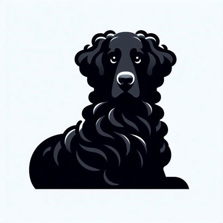 Black dog. Vector illustration. Isolated on a white background.のイラスト素材