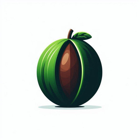 Illustration of a ripe plum on a white background, vector illustrationのイラスト素材