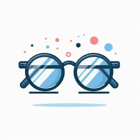 Glasses icon. Vector illustration in flat style on white background.のイラスト素材