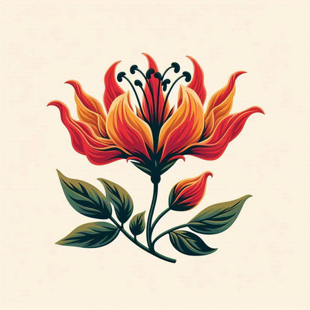 Illustration of lily flower. Vector illustration for your design.のイラスト素材