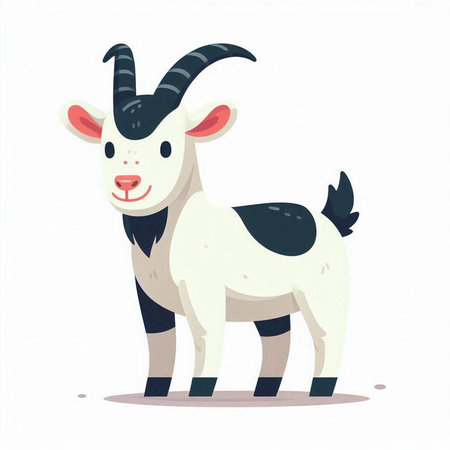 Cute goat. Farm animal. Vector illustration in cartoon style.のイラスト素材