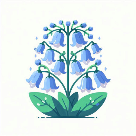 Bluebell flowers on white background. Vector illustration in flat style.のイラスト素材