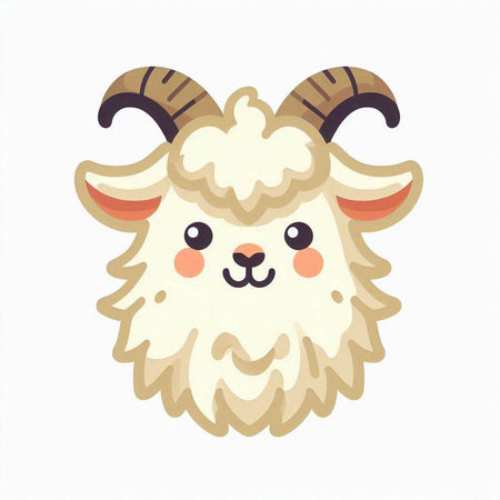 Cute cartoon sheep. Isolated on white background. Vector illustration.のイラスト素材