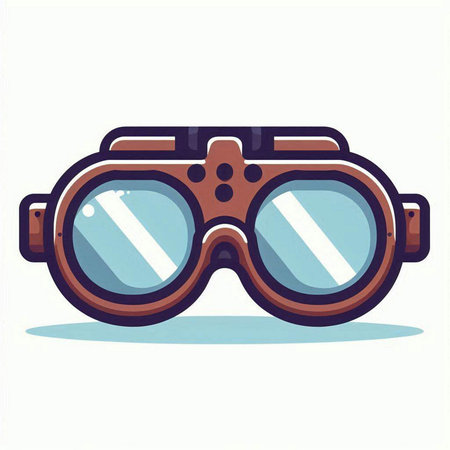 Binoculars icon. Vector illustration in flat cartoon style.のイラスト素材