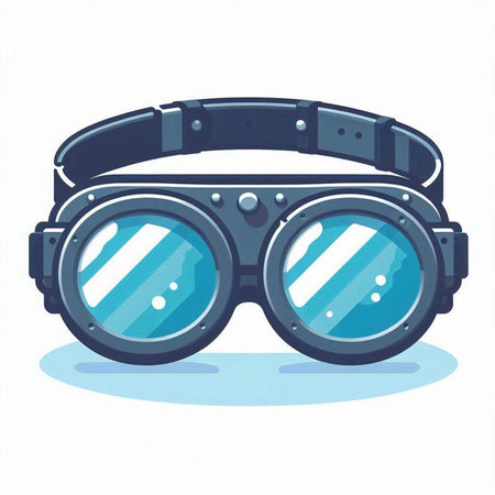 Virtual reality glasses isolated on white background. Vector illustration in flat style.のイラスト素材