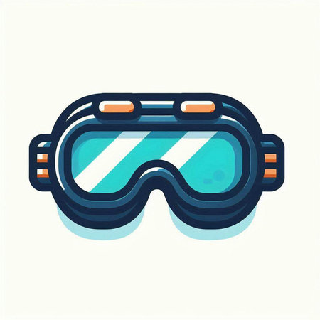 Ski goggles icon. Vector illustration in flat style isolated on white background.のイラスト素材