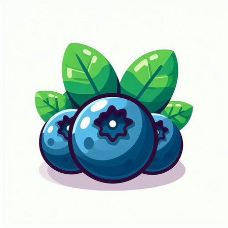 Blueberry vector icon. Cartoon illustration of blueberry vector icon for web designのイラスト素材