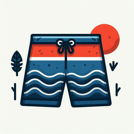 Swimming trunks. Vector illustration in doodle style.のイラスト素材
