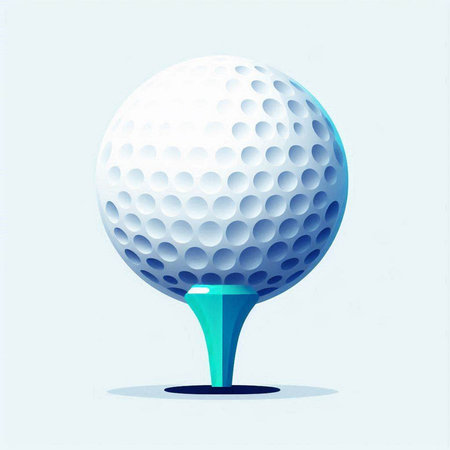 Golf ball on the tee. Vector illustration. Eps 10.のイラスト素材