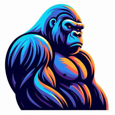 Gorilla. Vector illustration for t-shirt design or print.のイラスト素材