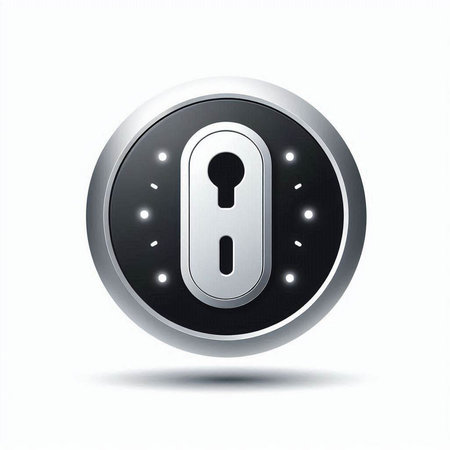 Lock icon on a glossy button, vector illustration. Eps 10.のイラスト素材