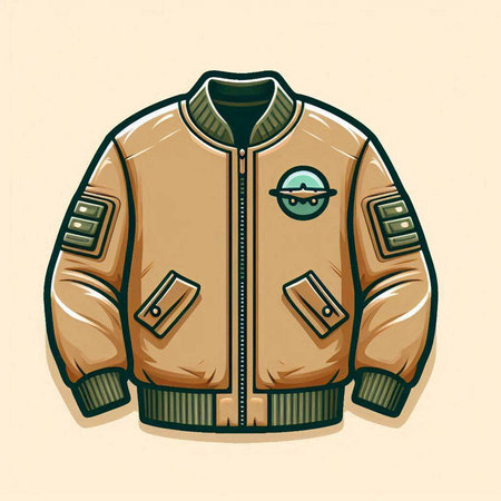 Vector illustration of a brown jacket with a collar on a light backgroundのイラスト素材