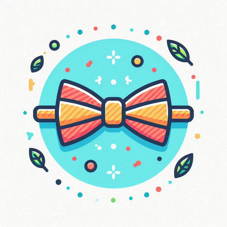 Bow tie icon in doodle style. Hand drawn vector illustration.のイラスト素材