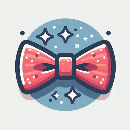 Vector illustration of bow tie with stars. Cute cartoon style.のイラスト素材