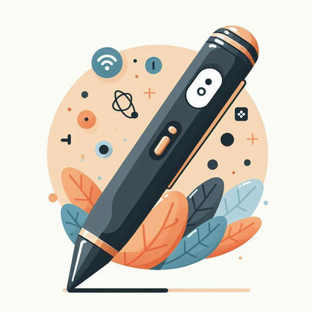 Pencil with eraser. Vector illustration in trendy flat style.のイラスト素材