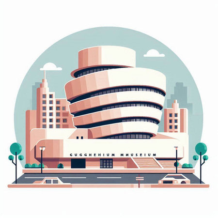 Modern building in the city. Vector illustration in a flat style.のイラスト素材