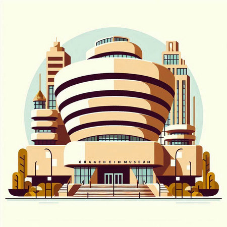 Modern architecture in the style of the 80s. Vector illustration.のイラスト素材