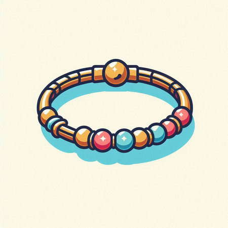Beaded bracelet, vector illustration. Hand drawn bracelets.のイラスト素材