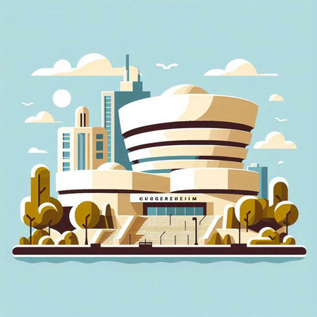 Vector illustration of a modern building in the style of flat design.のイラスト素材