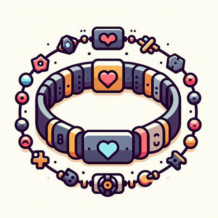 Beaded bracelets with hearts. Vector illustration for your designのイラスト素材