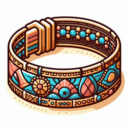 Illustration of a hand-drawn bracelets with ornamentsのイラスト素材