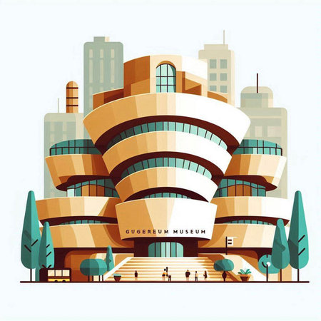 Modern architecture of the city. Vector illustration of a modern building.のイラスト素材
