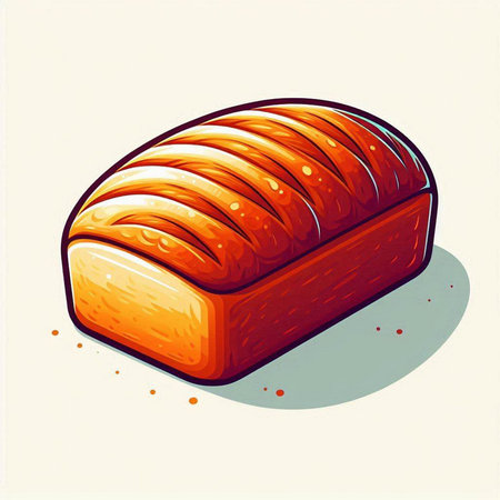 Illustration of a loaf of bread on a white background, vector illustrationのイラスト素材