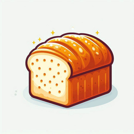 Illustration of a slice of bread on a white background. Vector illustrationのイラスト素材