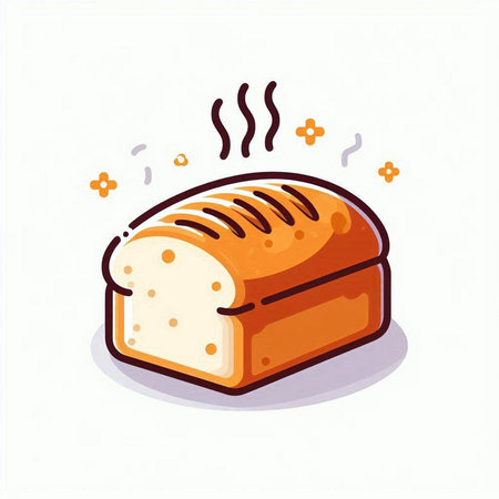 Illustration of a loaf of bread on a white background. Vector illustration.のイラスト素材